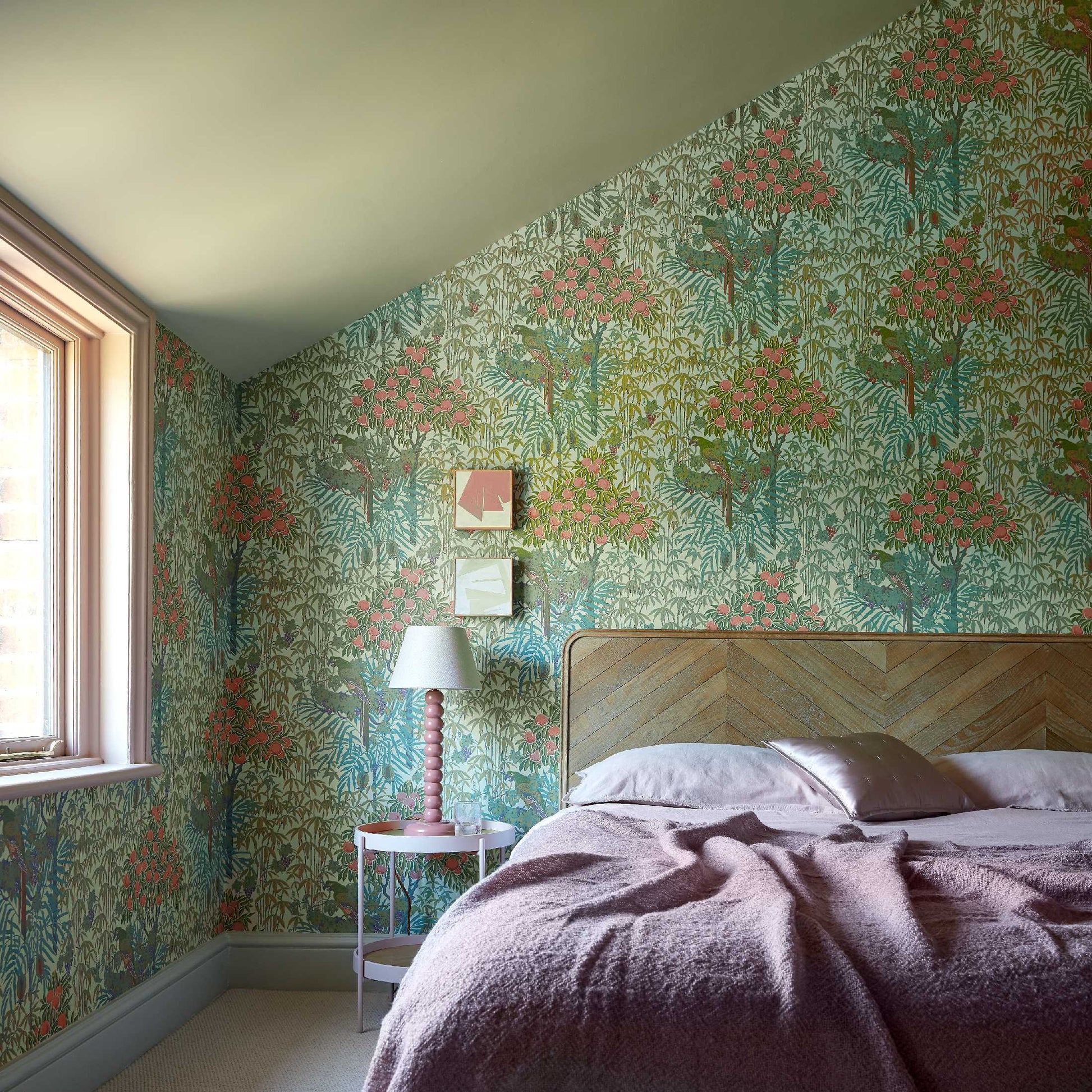 2311-167-01 - Macaw Wallpaper - Olive - 1838 wallcoverings