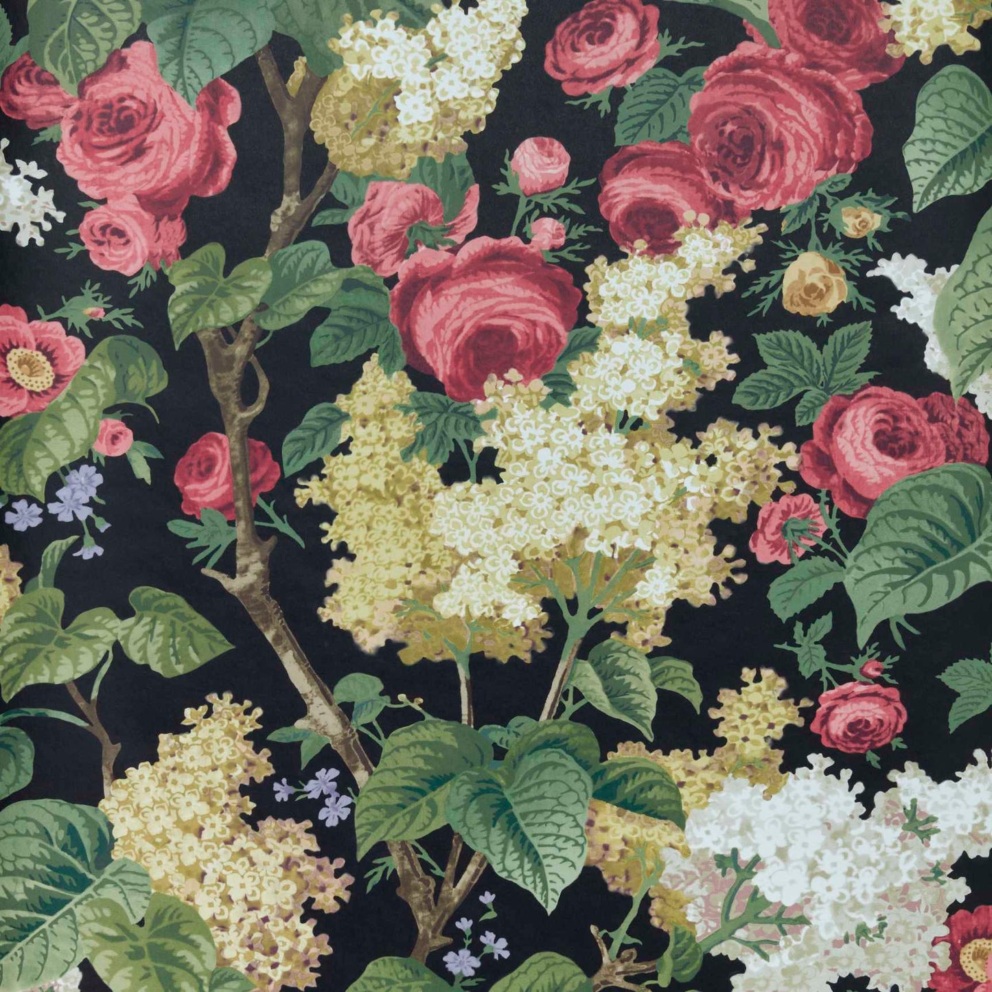 2311-168-04 - Floribunda Wallpaper - Midnight - 1838 wallcoverings