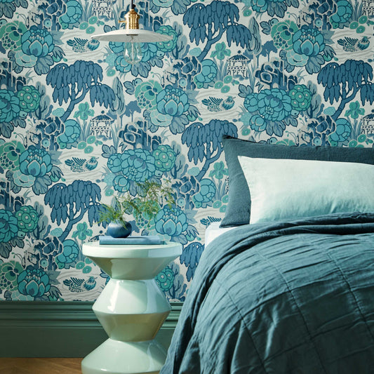 2311-169-01 - Mandarin Garden Wallpaper - Mist - 1838 wallcoverings