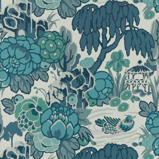 2311-169-01 - Mandarin Garden Wallpaper - Mist - 1838 wallcoverings