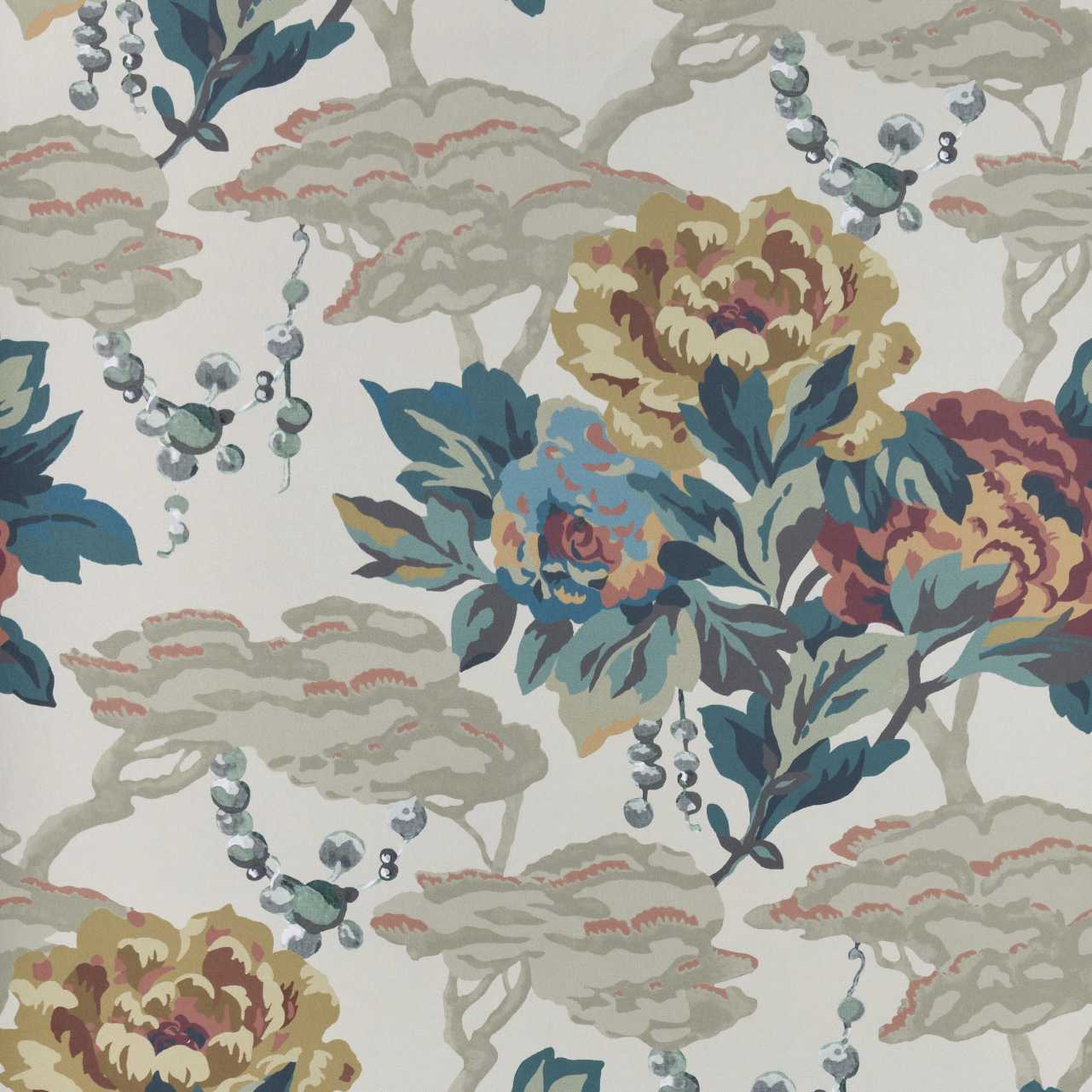 2311-170-01 - Paeonia Wallpaper - Warm Sand - 1838 wallcoverings