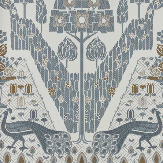2311-172-01 - Peacock Topiary Wallpaper - Monochrome - 1838 wallcoverings