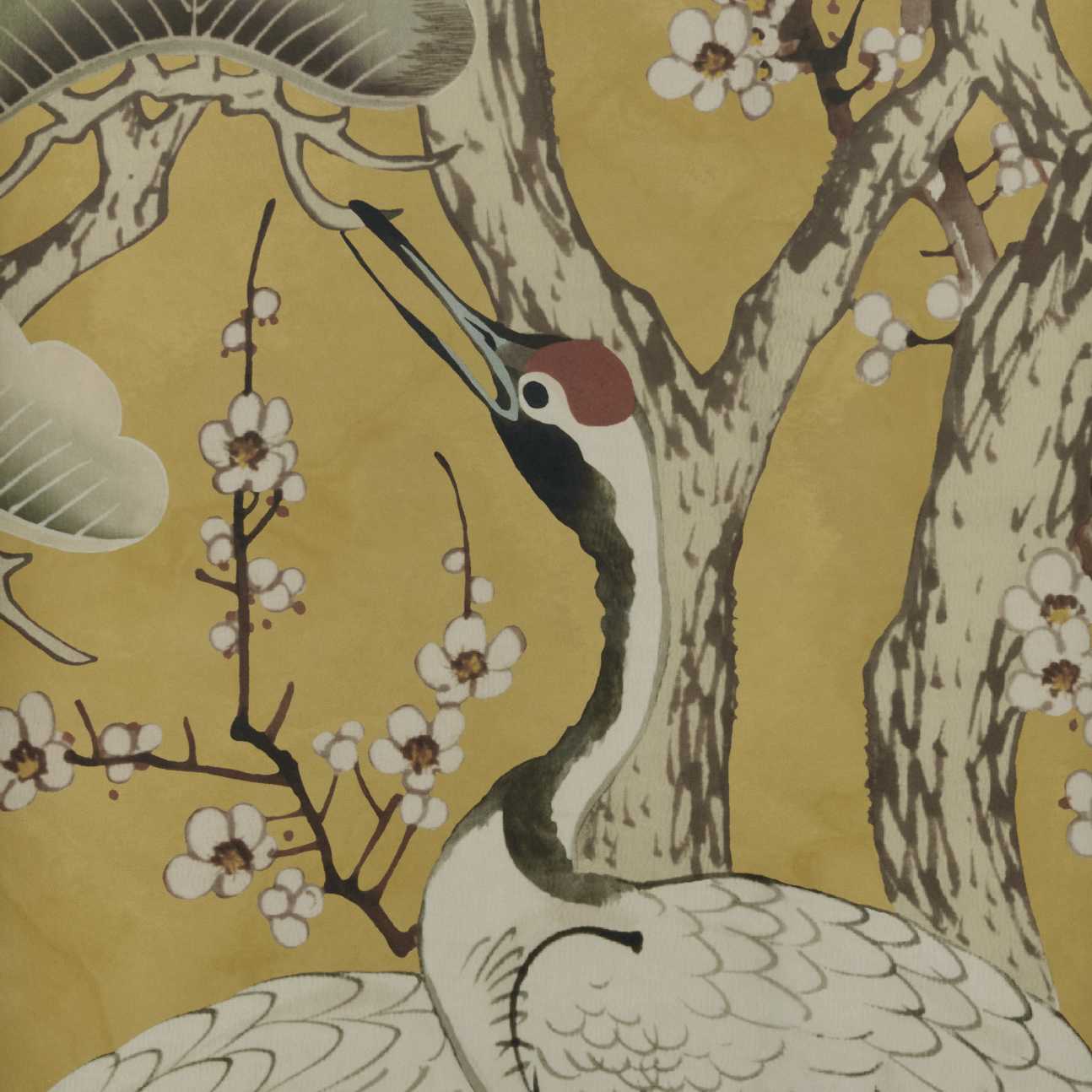 2311-174-02 - Kyoto Blossom Wall Mural - Golden Yellow - 1838 wallcoverings