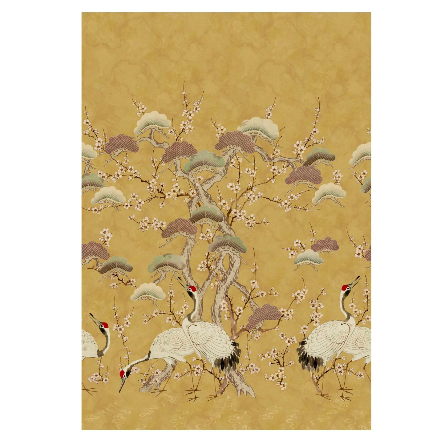 2311-174-02 - Kyoto Blossom Wall Mural - Golden Yellow - 1838 wallcoverings