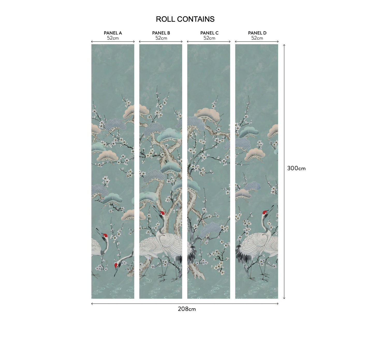 2311-174-03 - Kyoto Blossom Wall Mural - Mist - 1838 wallcoverings