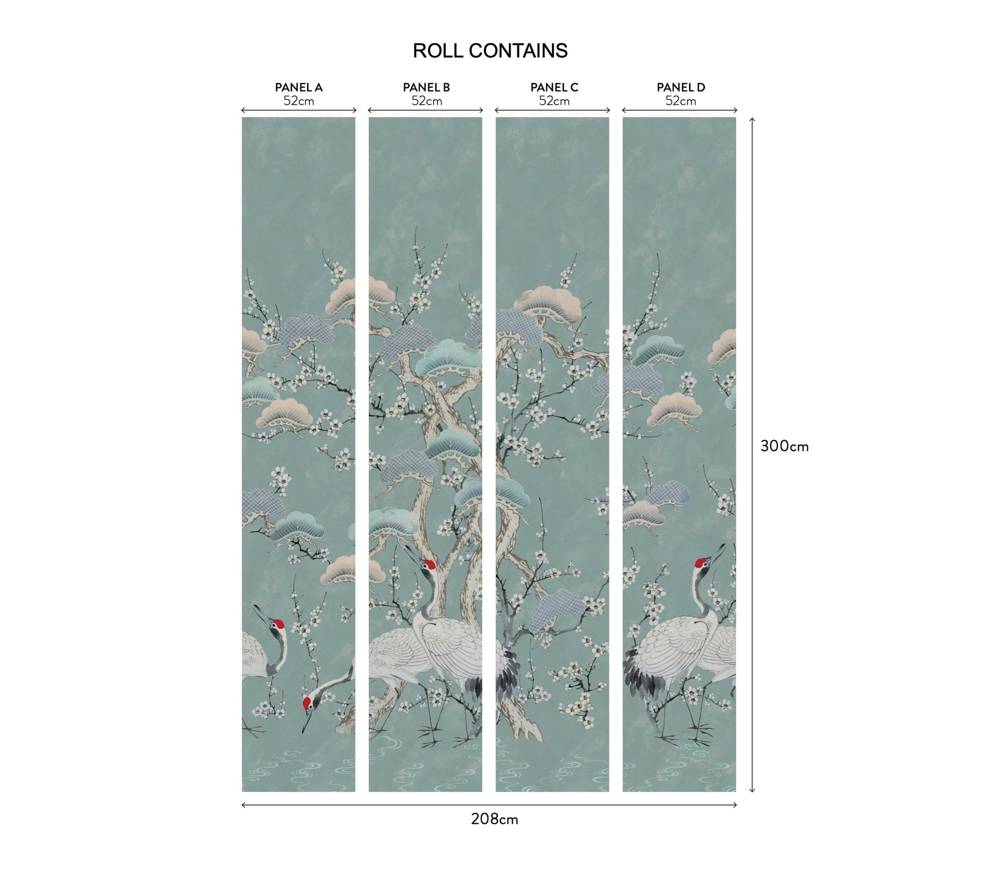 2311-174-03 - Kyoto Blossom Wall Mural - Mist - 1838 wallcoverings