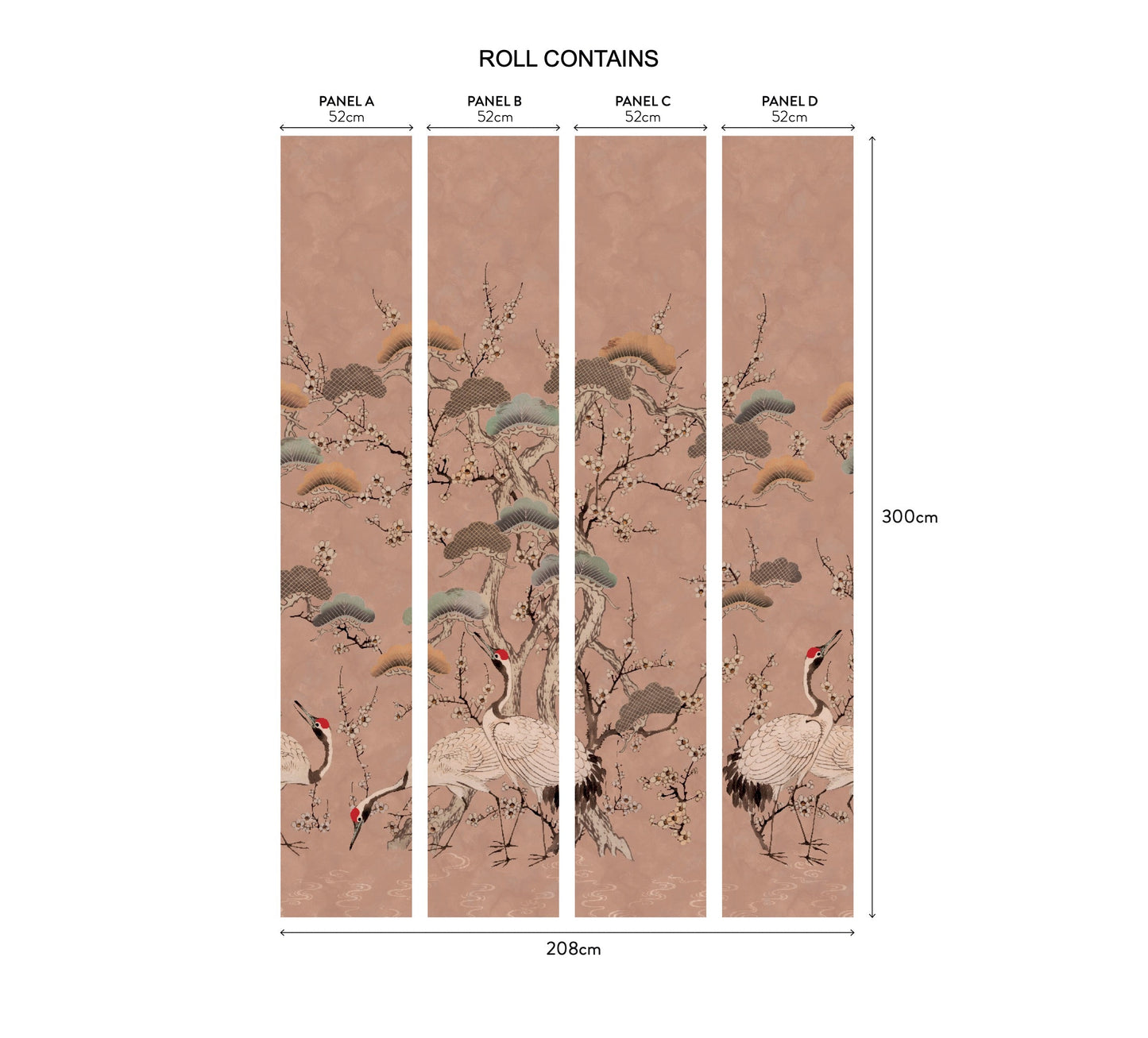 2311-174-04 - Kyoto Blossom Wall Mural - Sandstone - 1838 wallcoverings