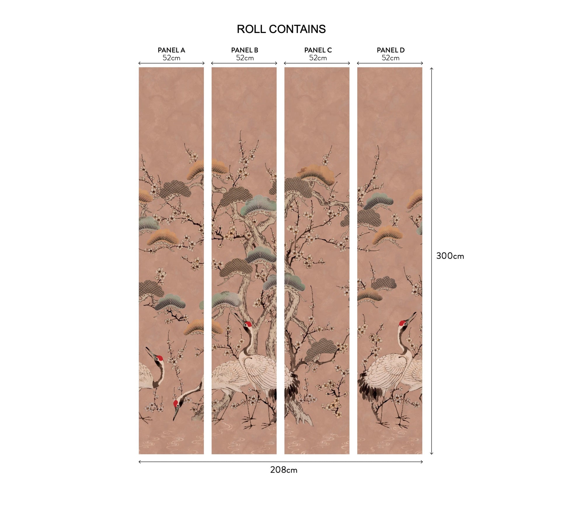 2311-174-04 - Kyoto Blossom Wall Mural - Sandstone - 1838 wallcoverings