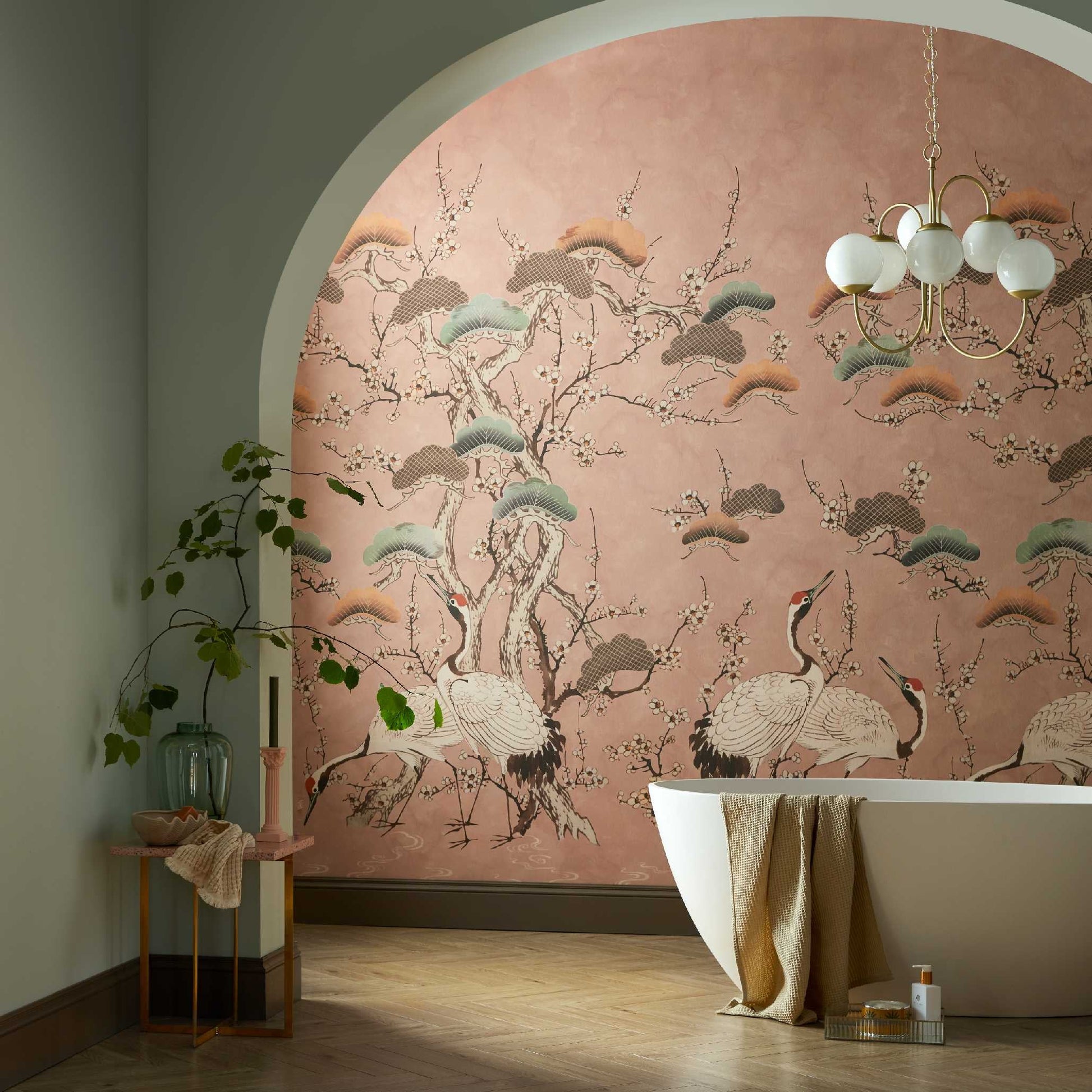 2311-174-04 - Kyoto Blossom Wall Mural - Sandstone - 1838 wallcoverings