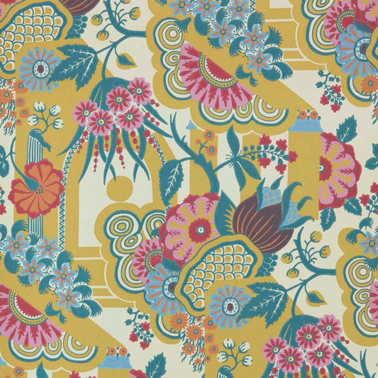 2412-175-01 - Pineapple Garden Wallpaper - Yellow - 1838 wallcoverings