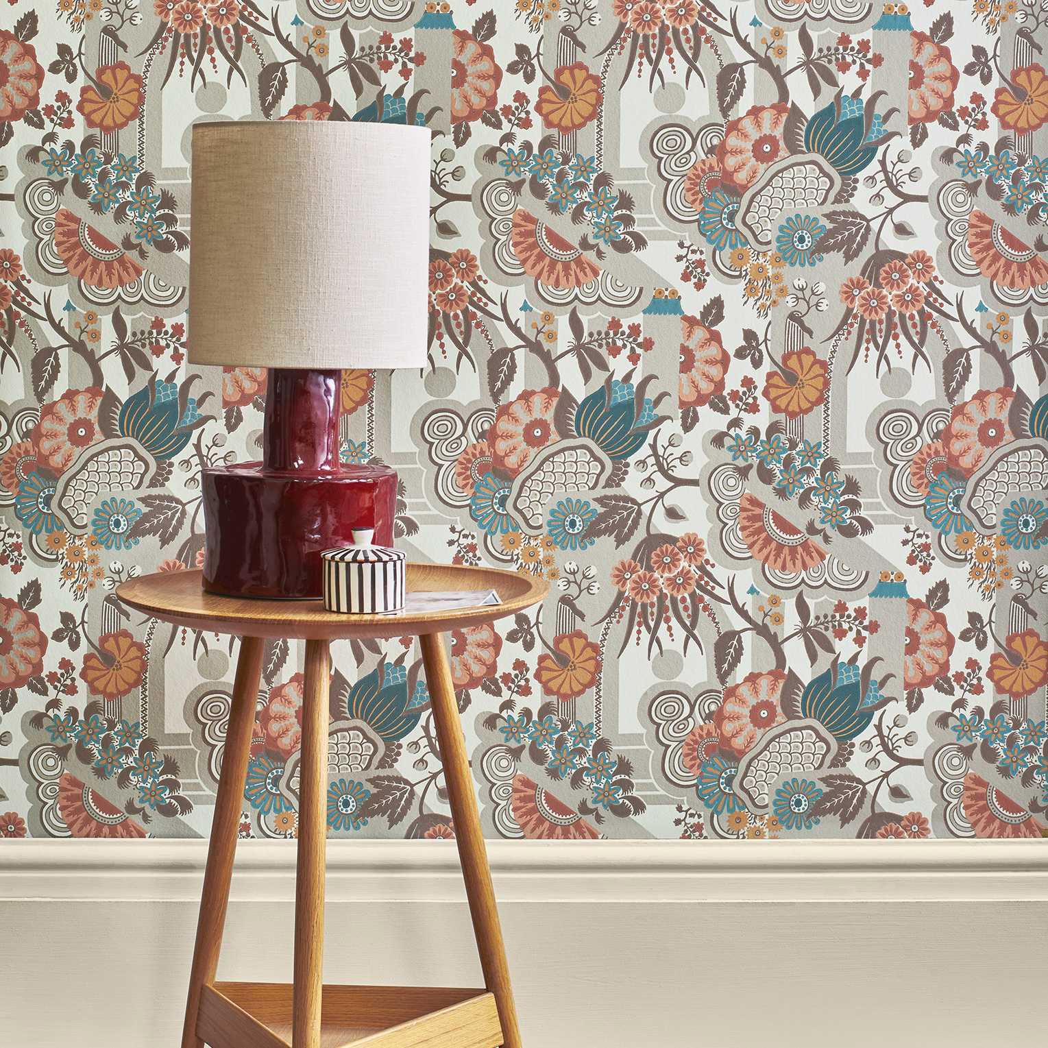 2412-175-03 - Pineapple Garden Wallpaper - Apricot - 1838 wallcoverings