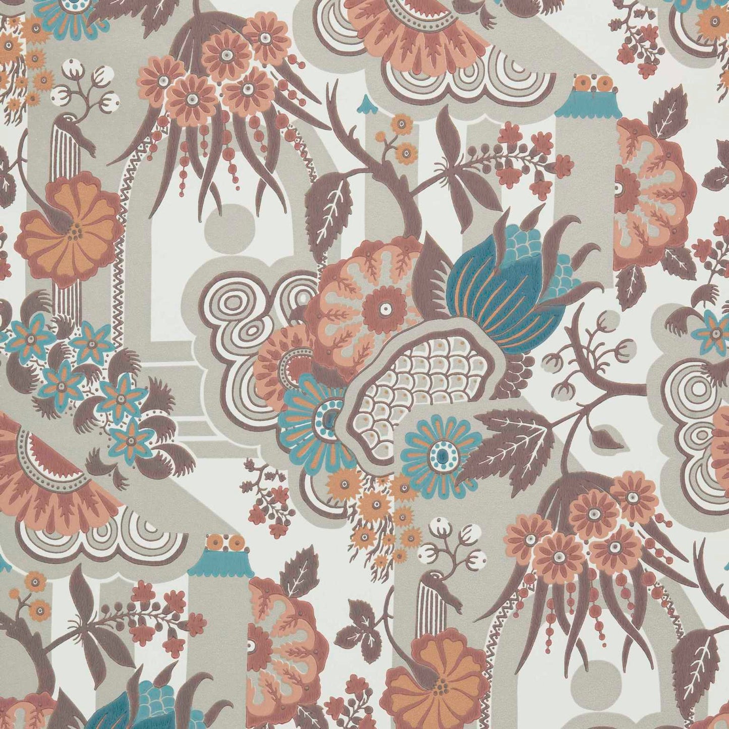2412-175-03 - Pineapple Garden Wallpaper - Apricot - 1838 wallcoverings