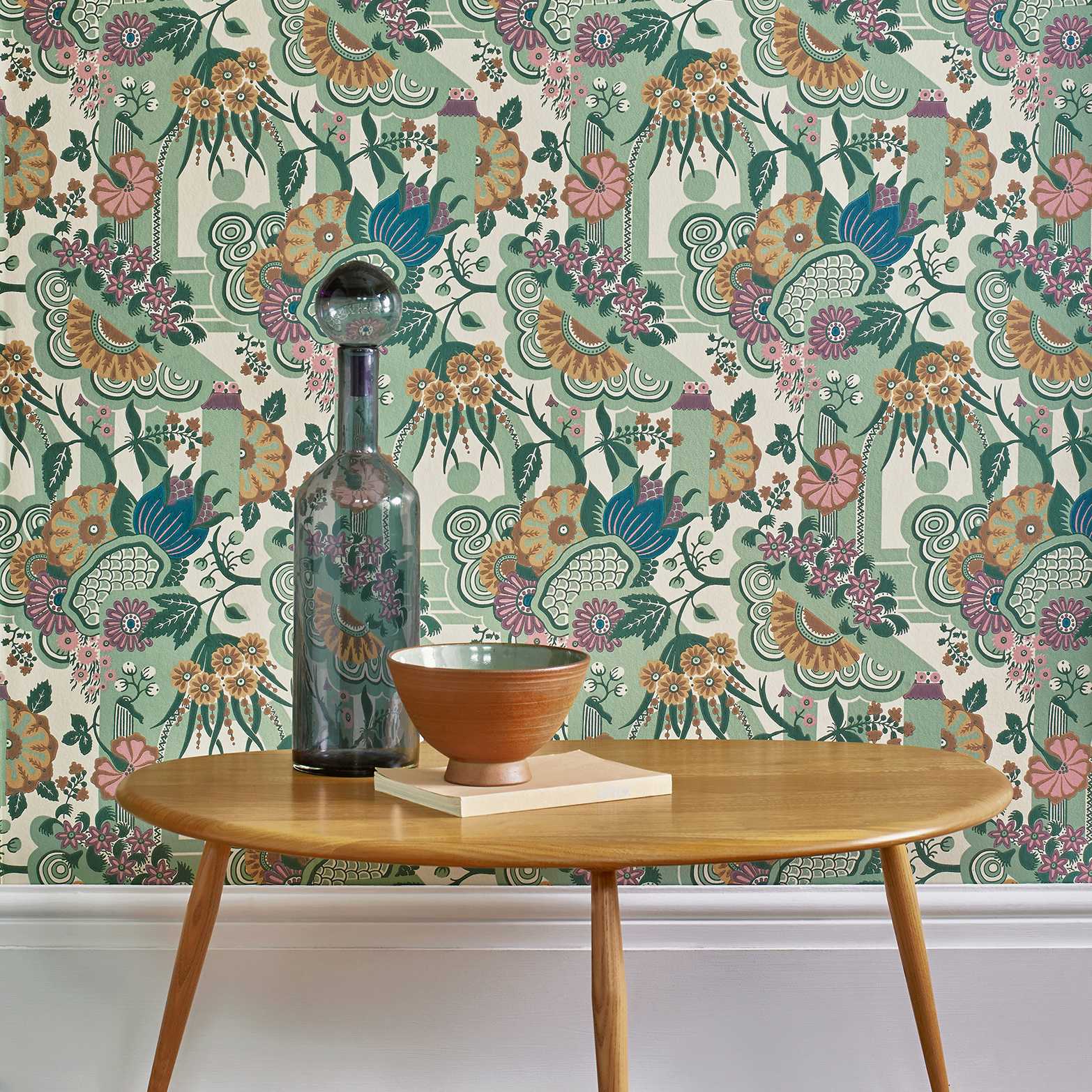 2412-175-04 - Pineapple Garden Wallpaper - Sage Green - 1838 wallcoverings