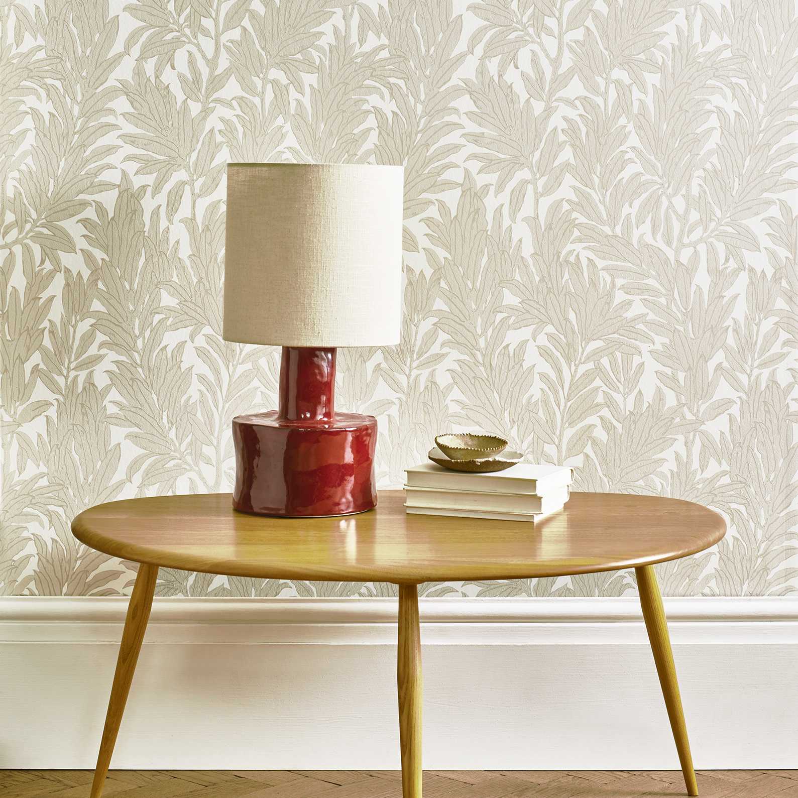 2412-177-03 - Laurel Leaf Wallpaper - Natural - 1838 wallcoverings