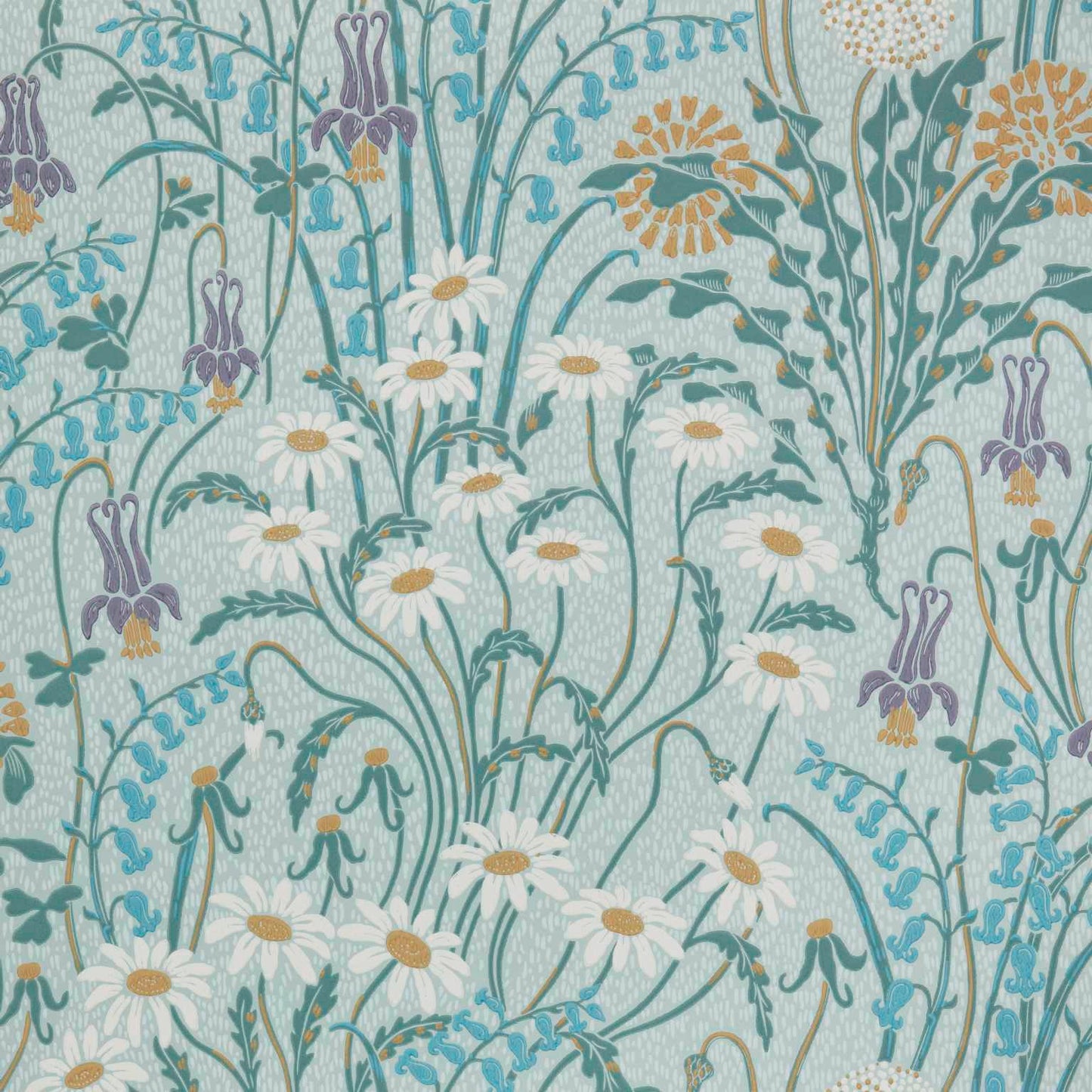 2412-178-03 - Flower Meadow Wallpaper - Celeste - 1838 wallcoverings
