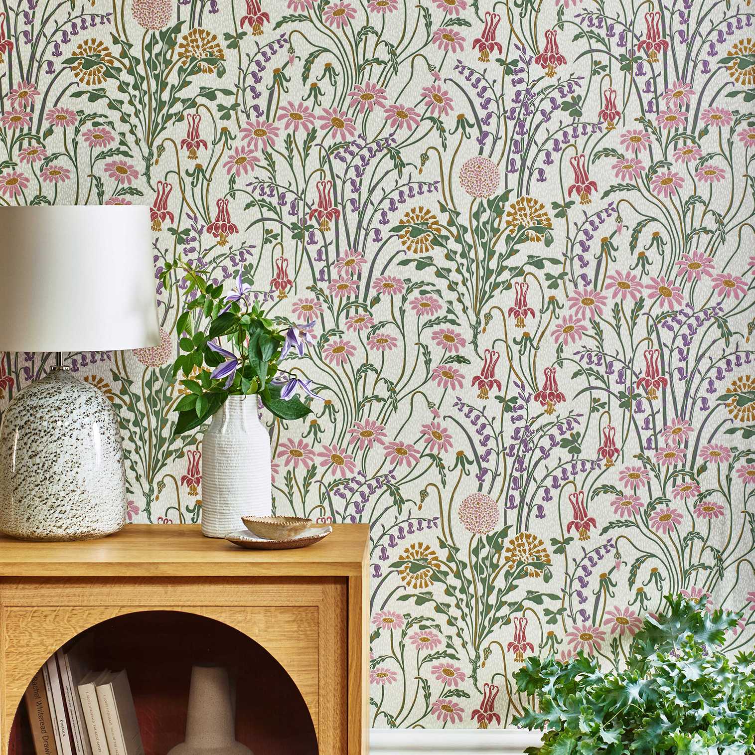 2412-178-05 - Flower Meadow Wallpaper - Cream - 1838 wallcoverings