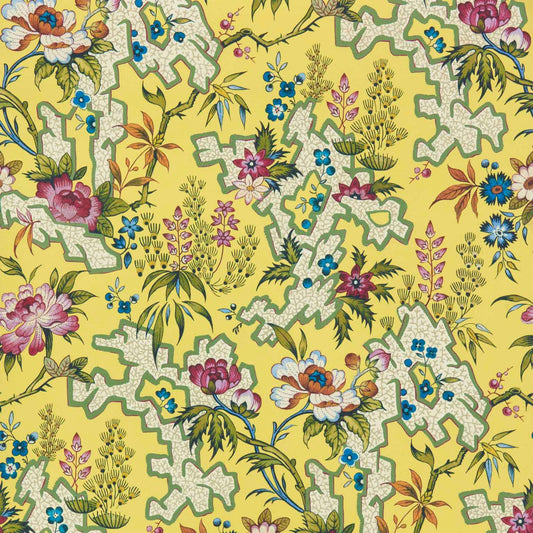 2412-180-01 - Kilburns Maze Wallpaper - Yellow - 1838 wallcoverings