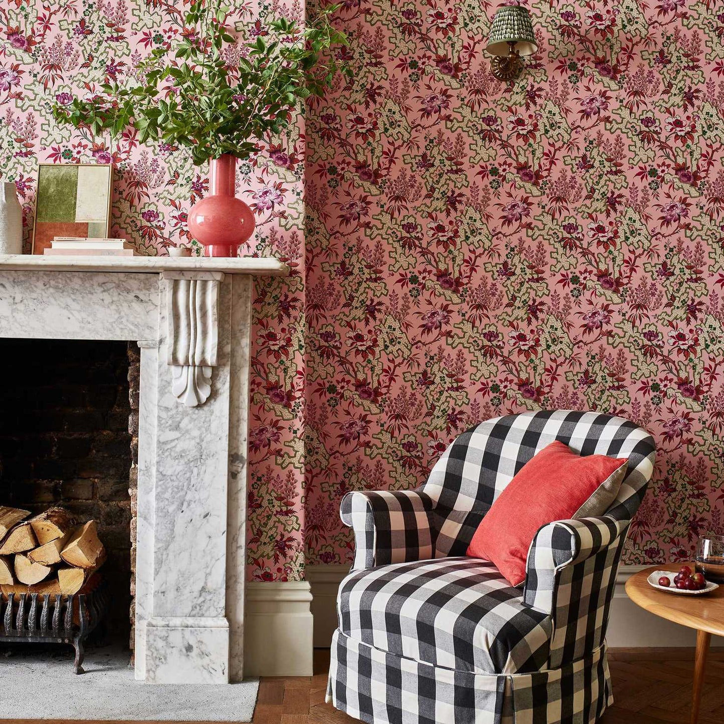 2412-180-03 - Kilburns Maze Wallpaper - Blush - 1838 wallcoverings