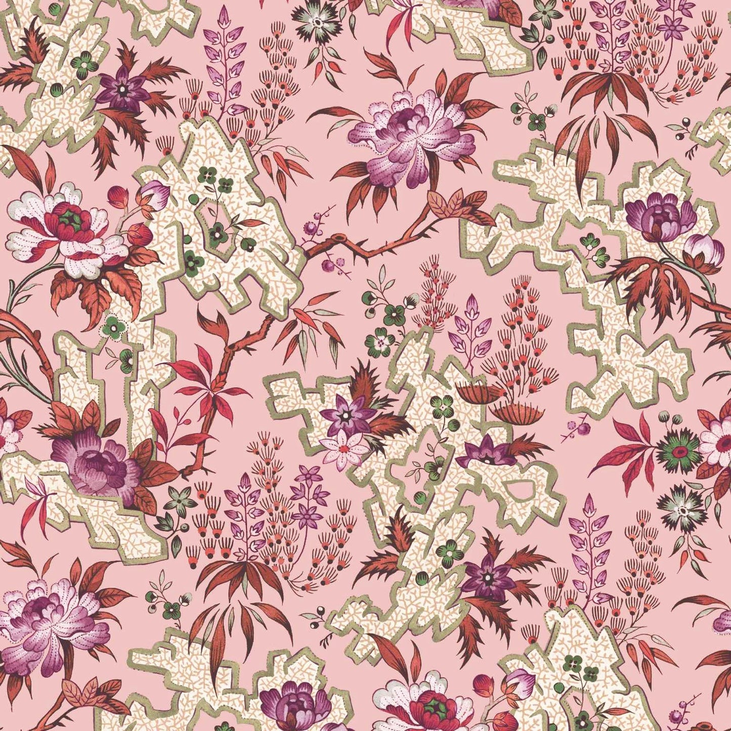 2412-180-03 - Kilburns Maze Wallpaper - Blush - 1838 wallcoverings