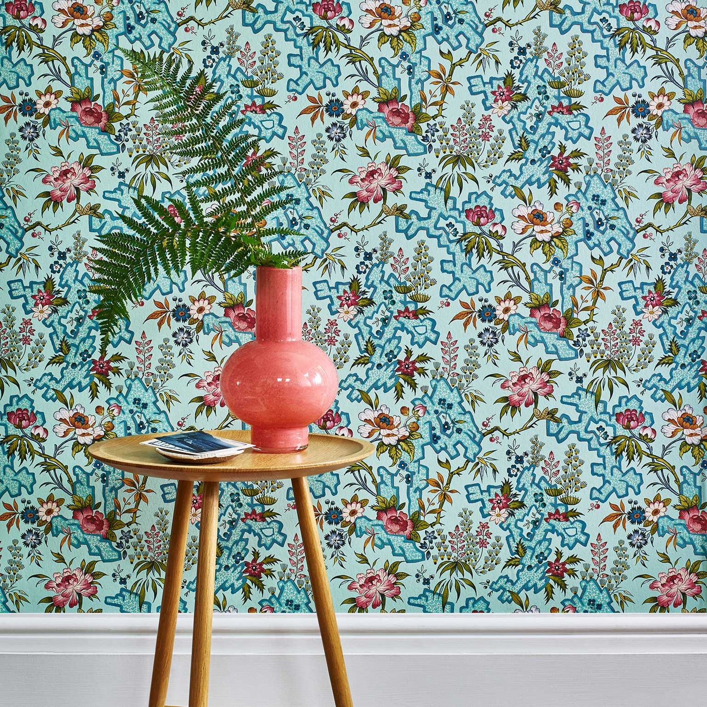 2412-180-05 - Kilburns Maze Wallpaper - Celeste - 1838 wallcoverings