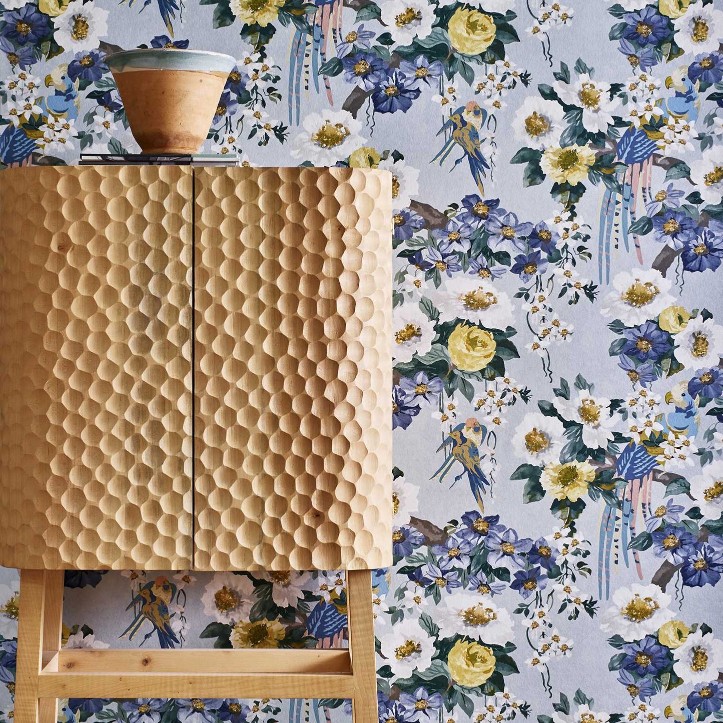 2412-181-04 - Floral Serenade Wallpaper - Sky - 1838 wallcoverings
