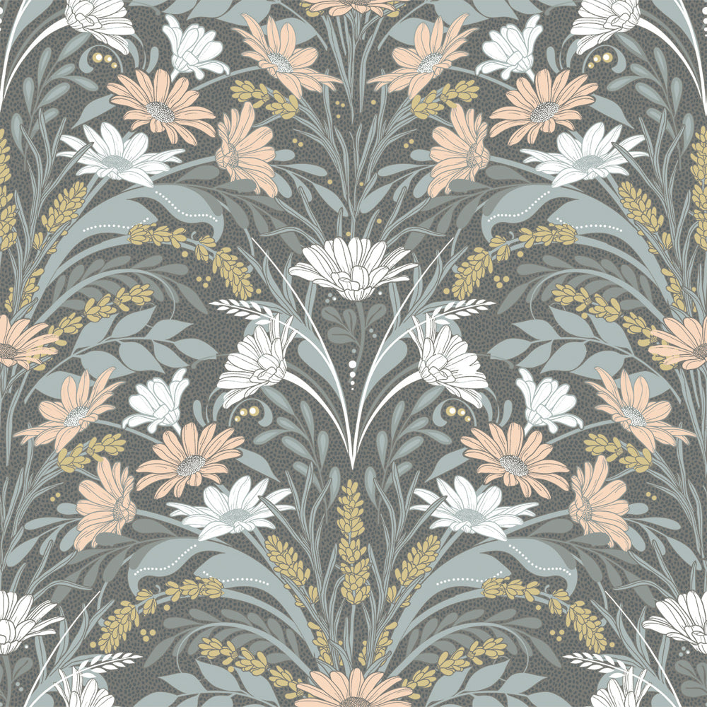 24120 - Varmdo Wallpaper - Light Apricot & Gray - Midbec