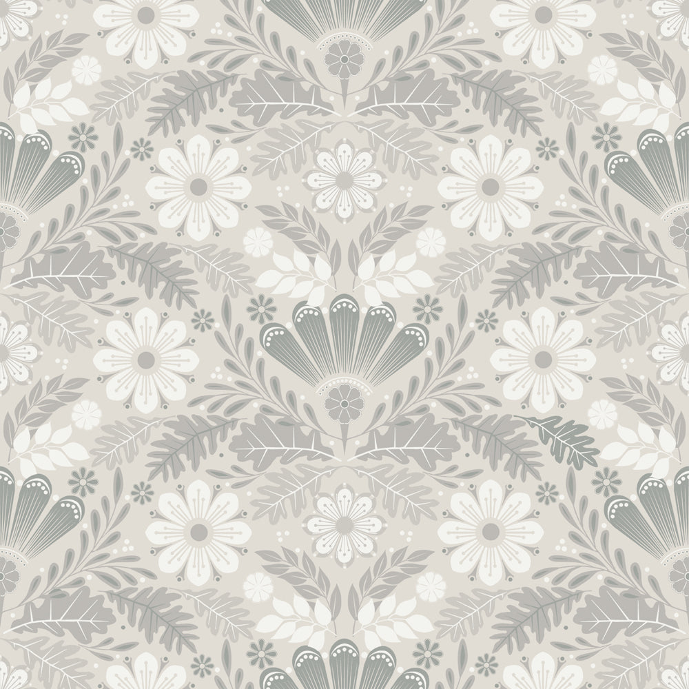 24125 - Klockrike Wallpaper - Greige - Midbec