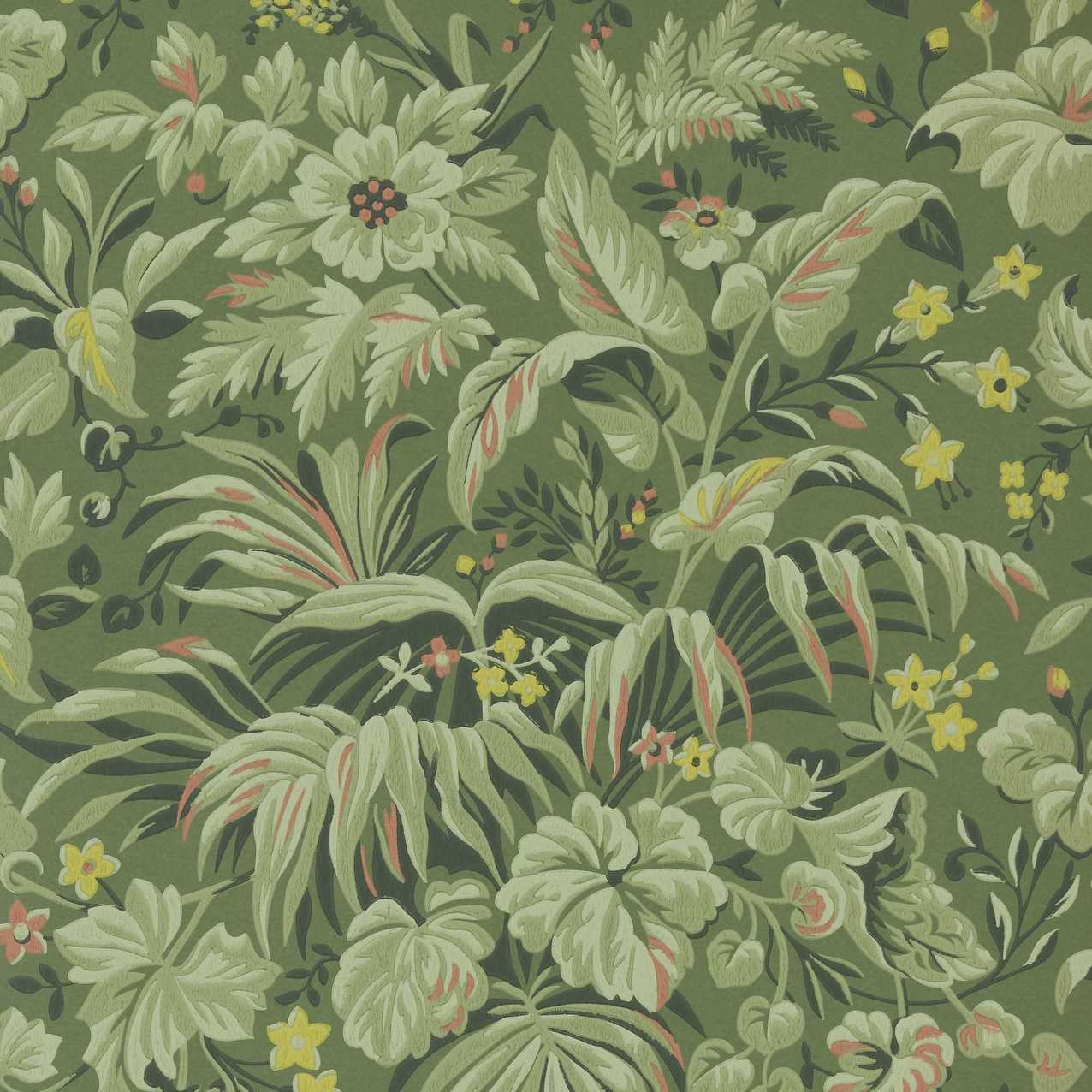 2513-184-01 - Palmette Wallpaper - Forest Green - 1838 wallcoverings