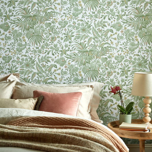 2513-184-04 - Palmette Wallpaper - Sage Green - 1838 wallcoverings