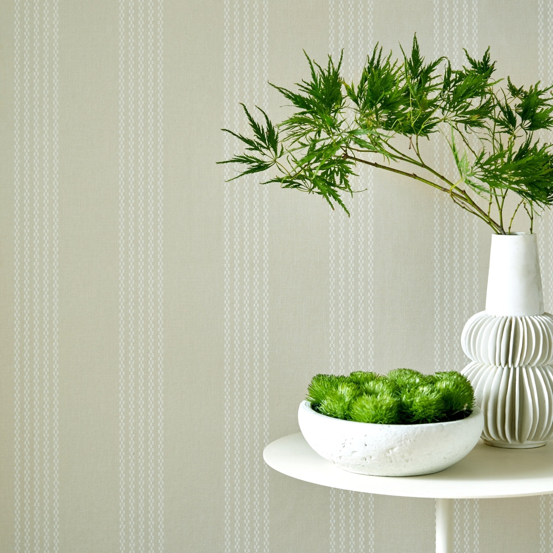 2513-186-03 - Silk Stripe Wallpaper - Natural - 1838 wallcoverings