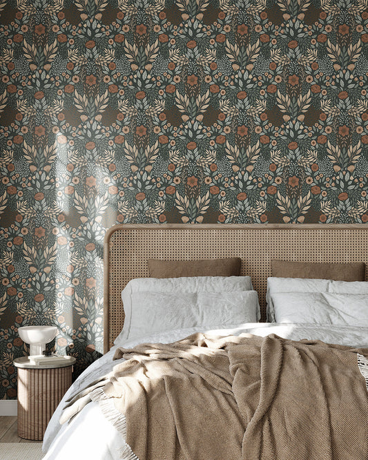 26005 - Ang Wallpaper - Black / Dark Blue - Midbec