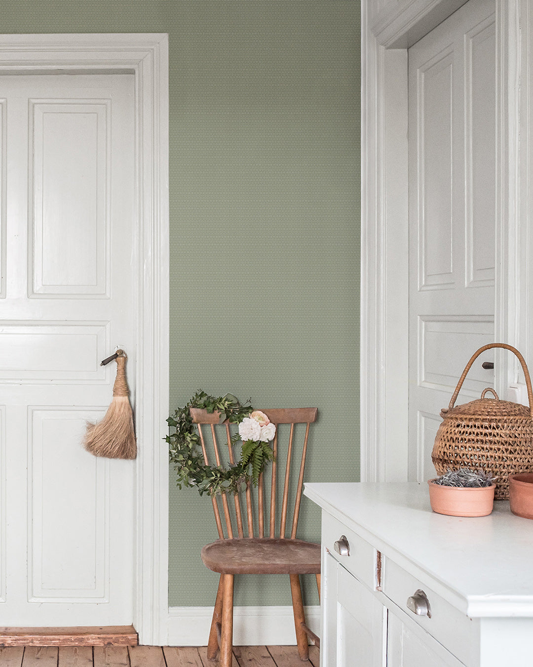 27030 - Stella Wallpaper - Olive Green - Midbec
