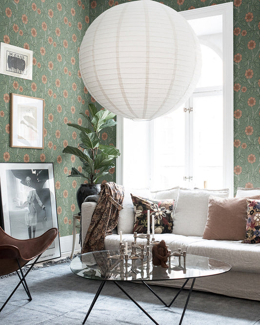 28024 - Solvej Wallpaper - Dark Green - Midbec