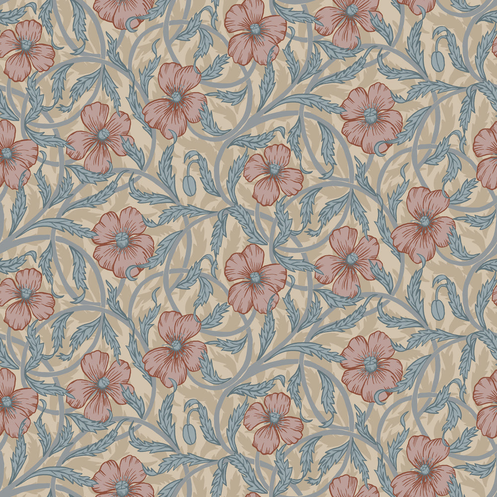28026 - Poppy Wallpaper - Light Green - Midbec