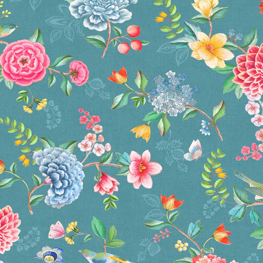 300105 - Pip Studio 5 Good Evening Wallpaper - Petrol - Eijffinger