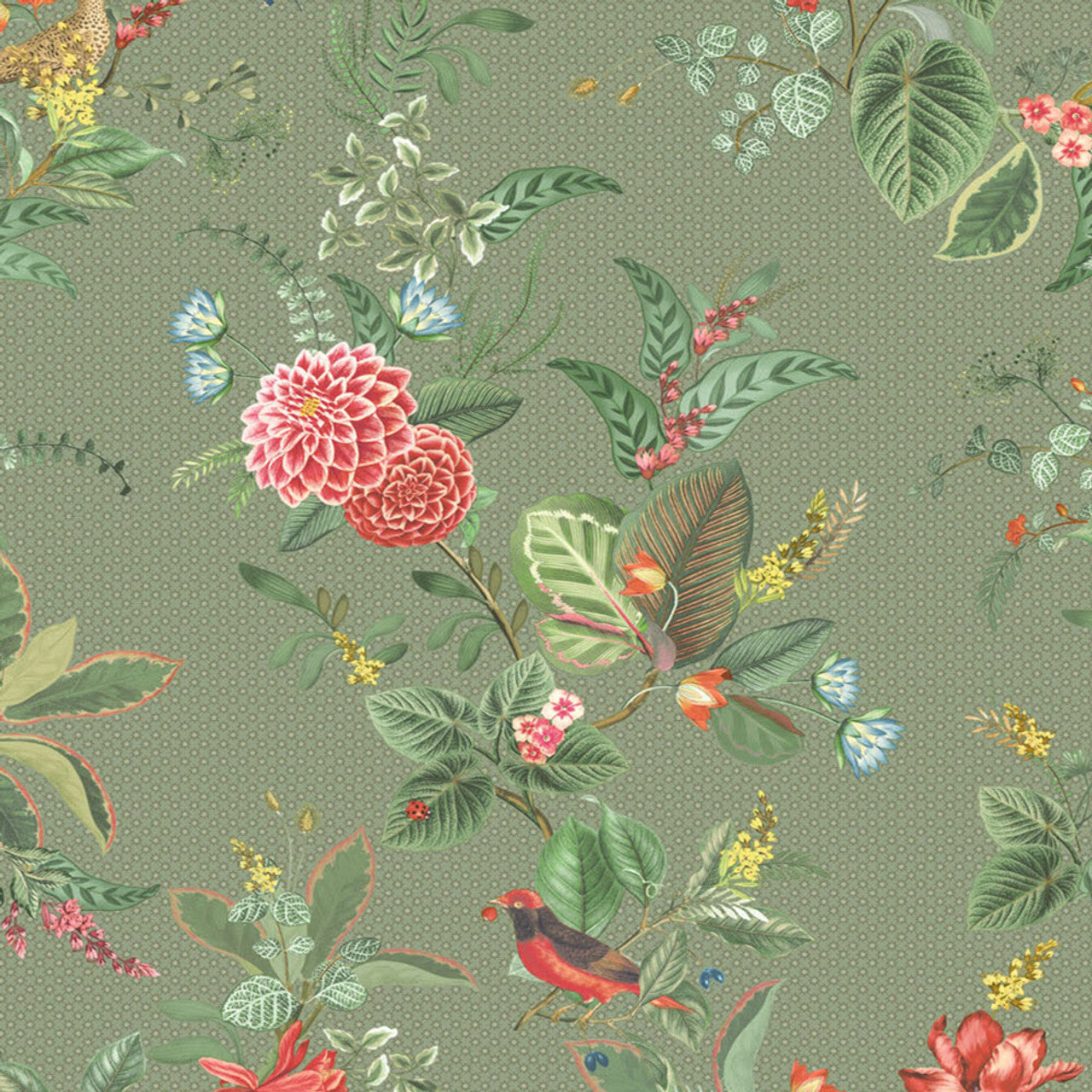 300114 - Pip Studio 5 Floris Wallpaper - Green - Eijffinger