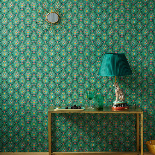 300152 - Pip Studio 5 Raindrops Wallpaper - Green - Eijffinger
