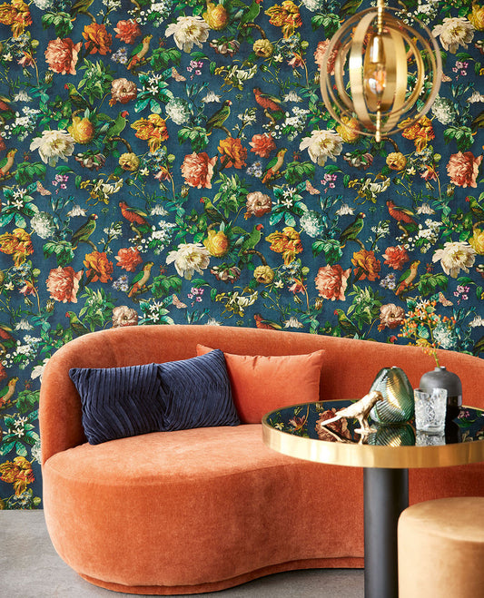 307306 - Museum Enchanted Floral Wallpaper - Blue - Eijffinger