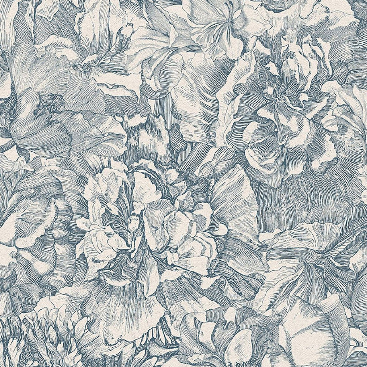 307343 - Museum Flowers Wallpaper - Blue - Eijffinger