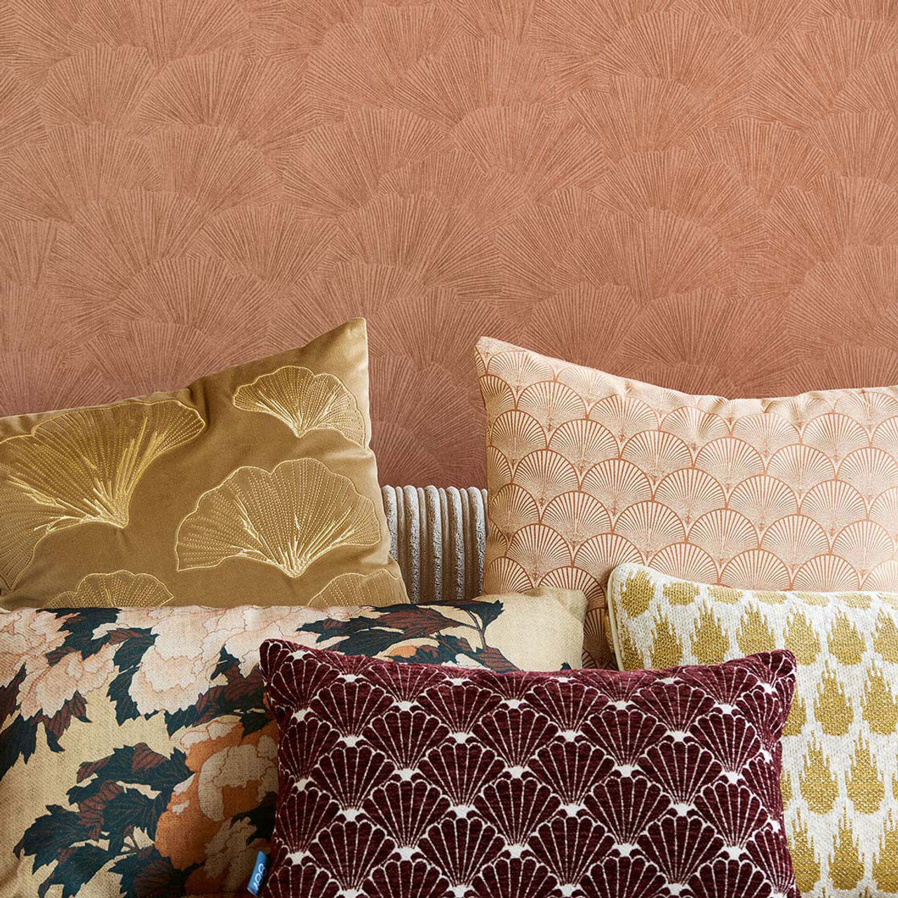 317332 - Fan Leaf Oasis Wallpaper - Berry - Eijffinger