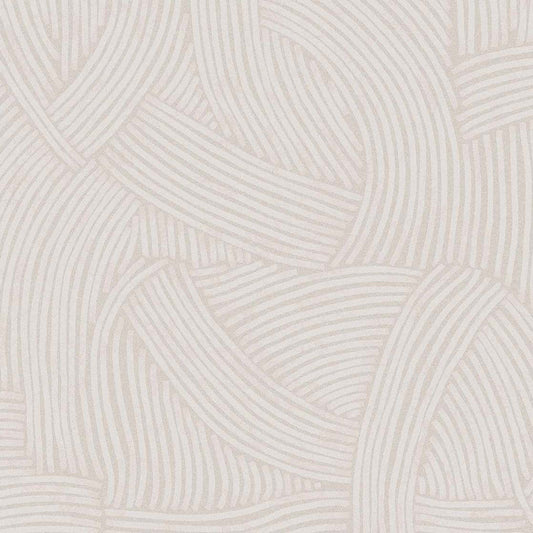 318010 - Directional Curve Twist Wallpaper - Cream - Eijffinger