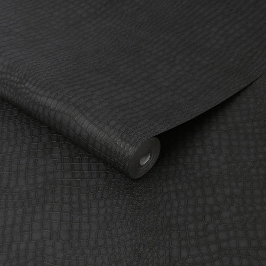 32-659 - Crocodile Wallpaper - Black - Graham & Brown