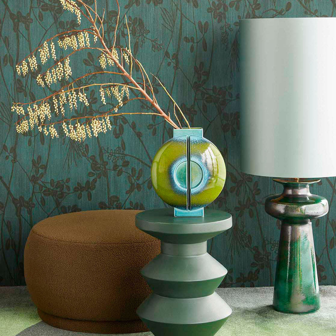 333405 - Botanical Trail Emerald Wallpaper - Dark Green - Eijffinger