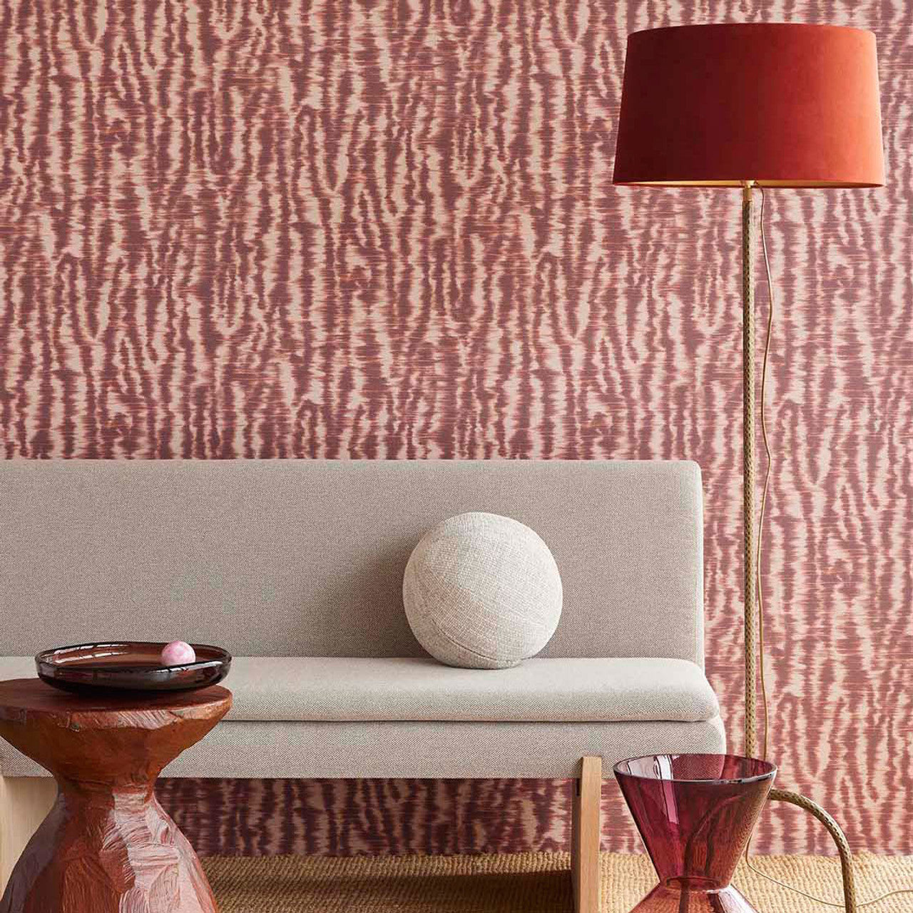 333444 - Liquid Wave Emerald Wallpaper - Red - Eijffinger