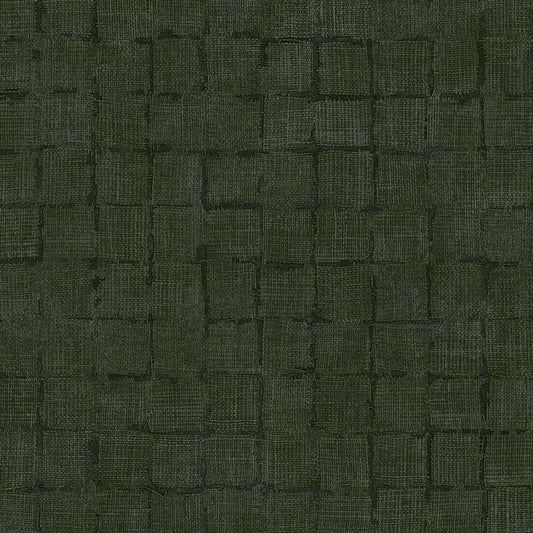 333455 - Rustic Check Emerald Wallpaper - Dark Olive - Eijffinger