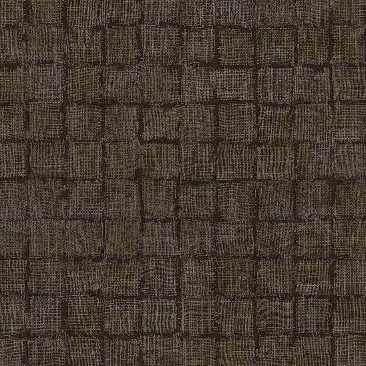 333458 - Rustic Check Emerald Wallpaper - Chocolate - Eijffinger
