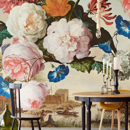 358110 - Flower Crown Fishing Masterpiece Mural Wallpaper - Multi - Eijffinger