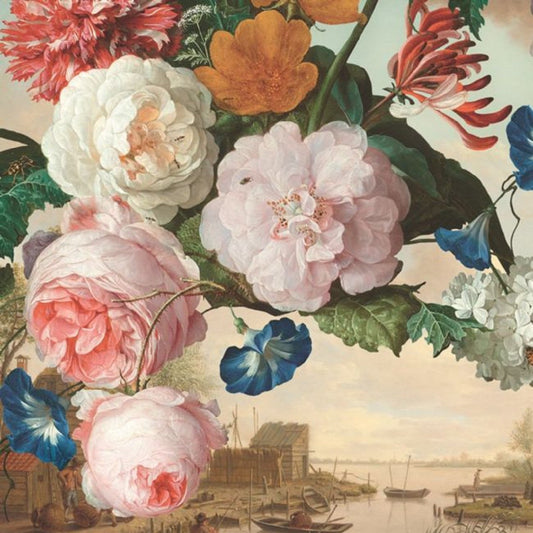 358110 - Flower Crown Fishing Masterpiece Mural Wallpaper - Multi - Eijffinger