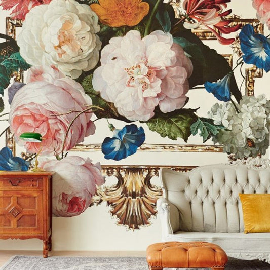 358111 - Flower Crown Cornice Masterpiece Mural Wallpaper - Cream - Eijffinger