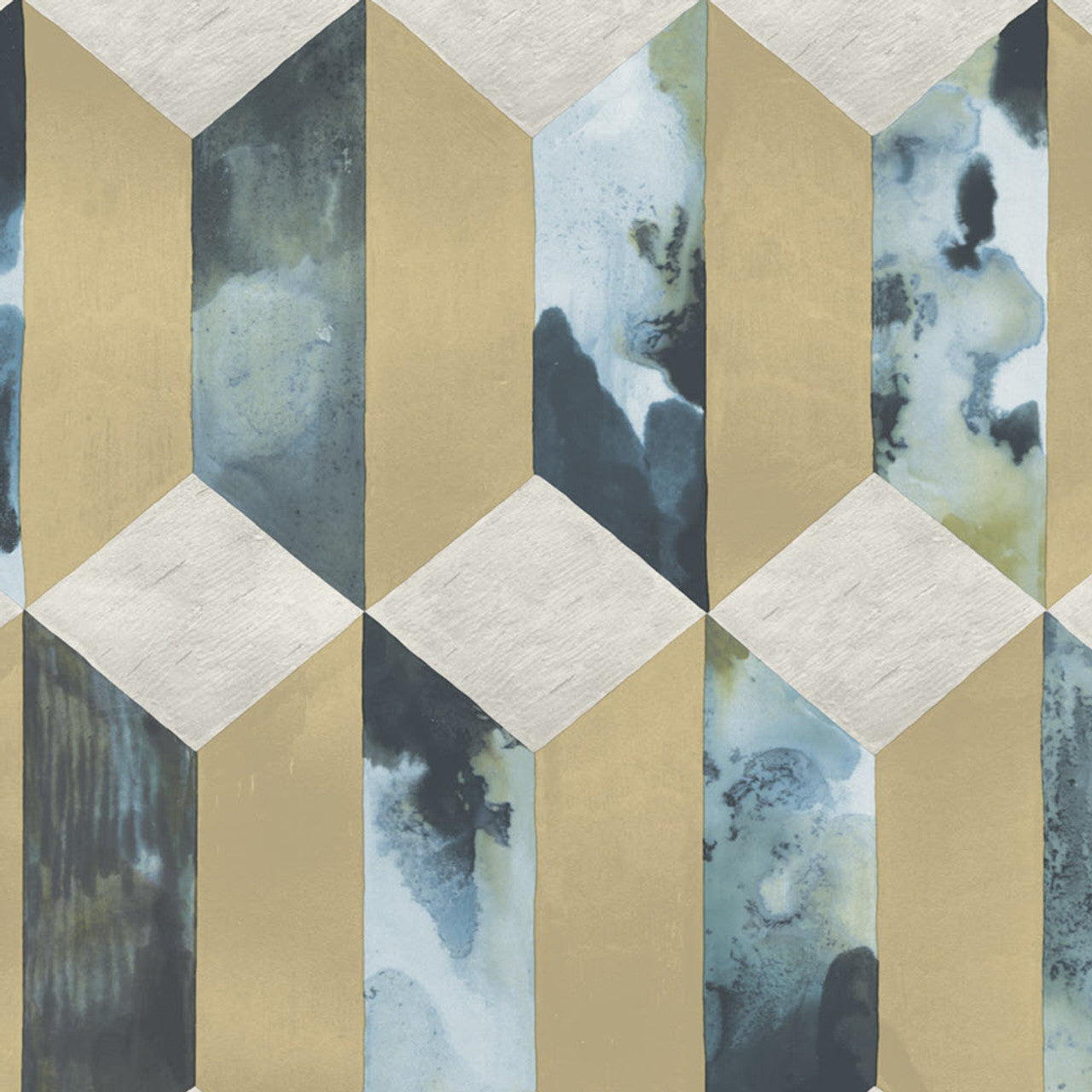 386503 - Enso Geometric Wallpaper - Teal / Blue - Eijffinger